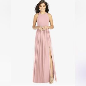 Elegant Pink Sleeveless Maxi Dress